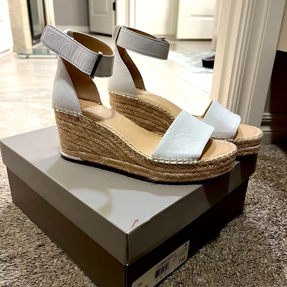 Franco Sarto White Espadrille Wedges
